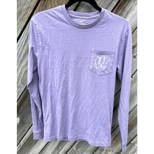 Univ. Of Wisconsin Purple Pink Adult Long Sleeve with Pocket Shirt- Small